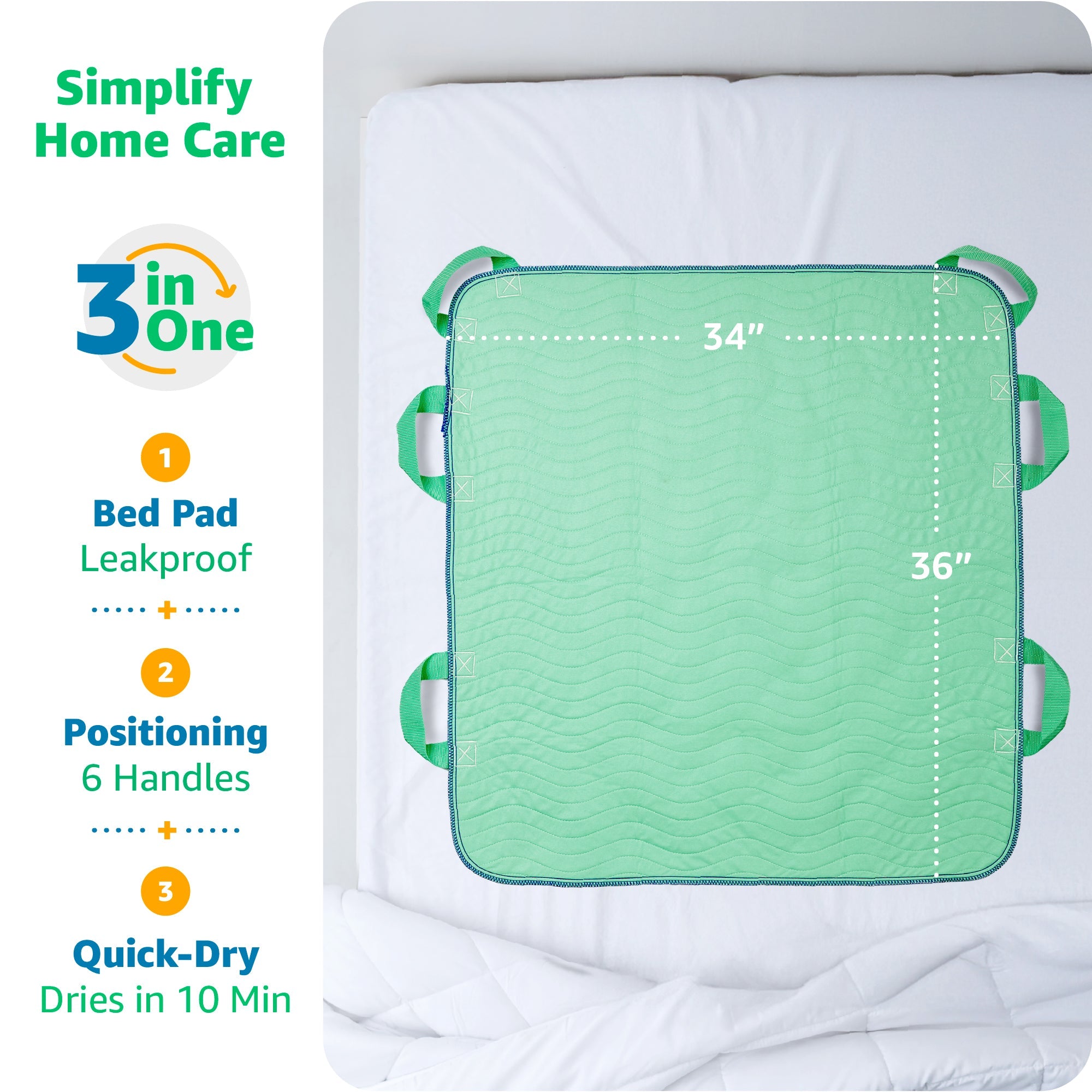 Improvia Positioning Bed Pad with Handles