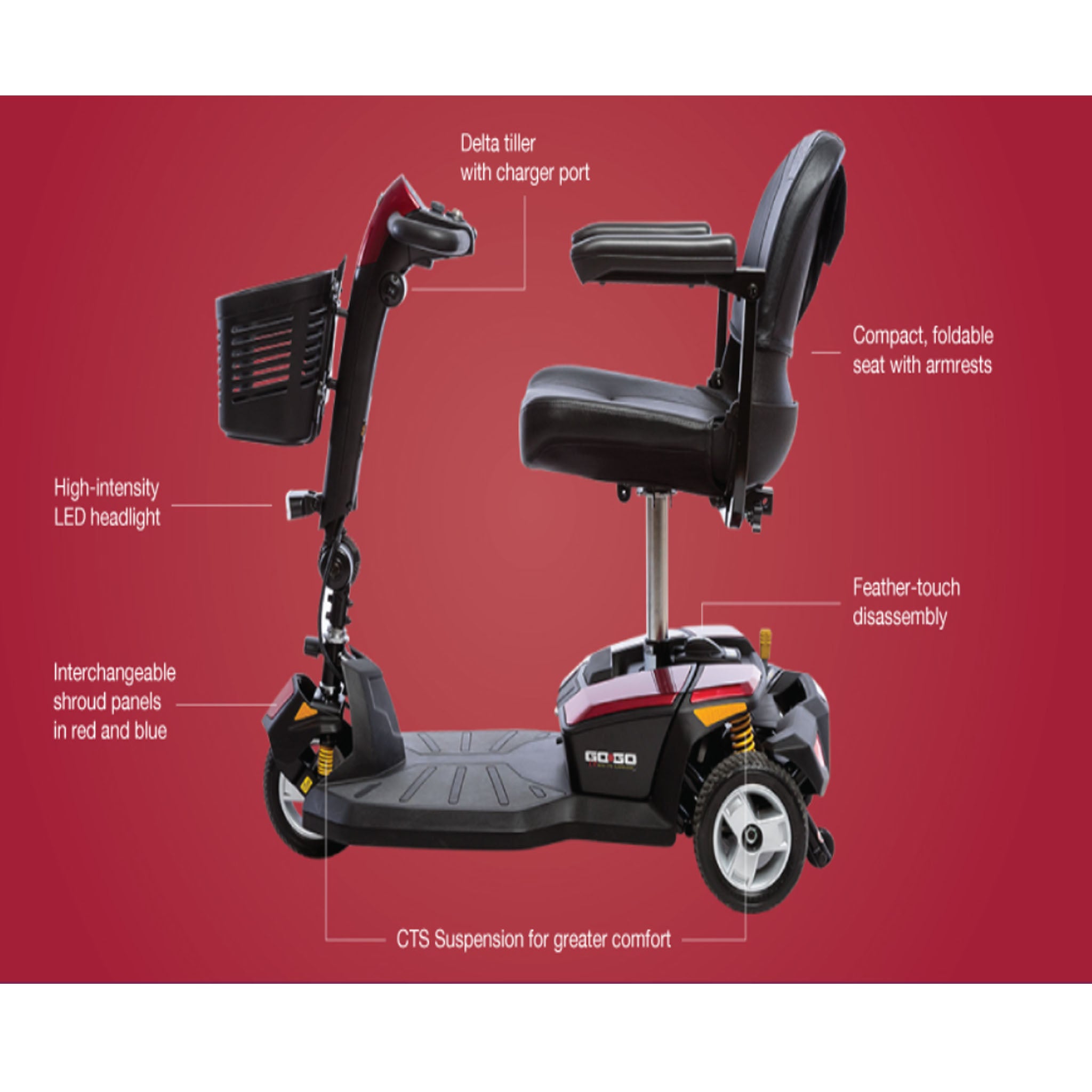 Pride Mobility Go-Go LX 3 Wheel CTS Scooter