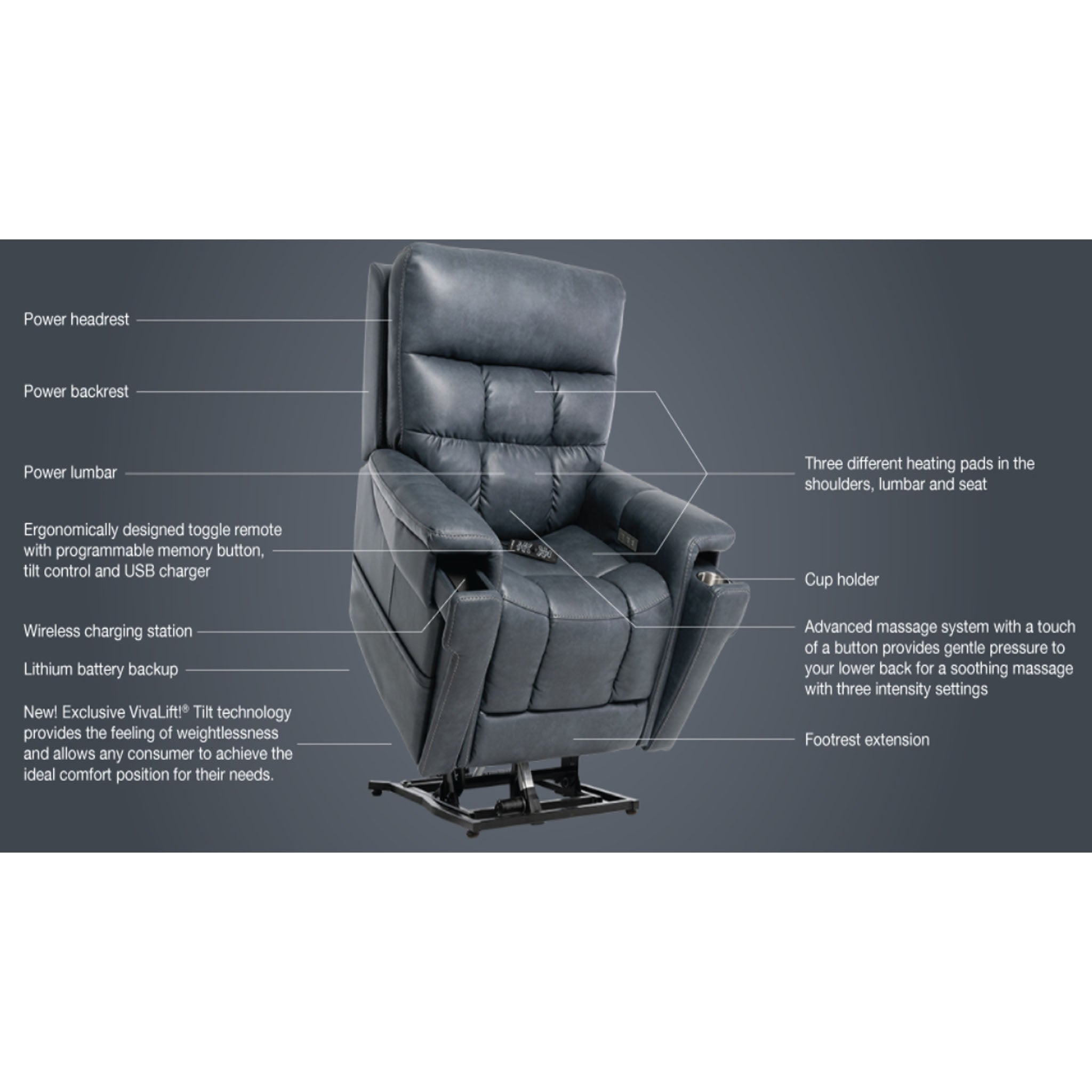Pride Mobility Ultra PLR-4955 Viva Lift Power Recliner