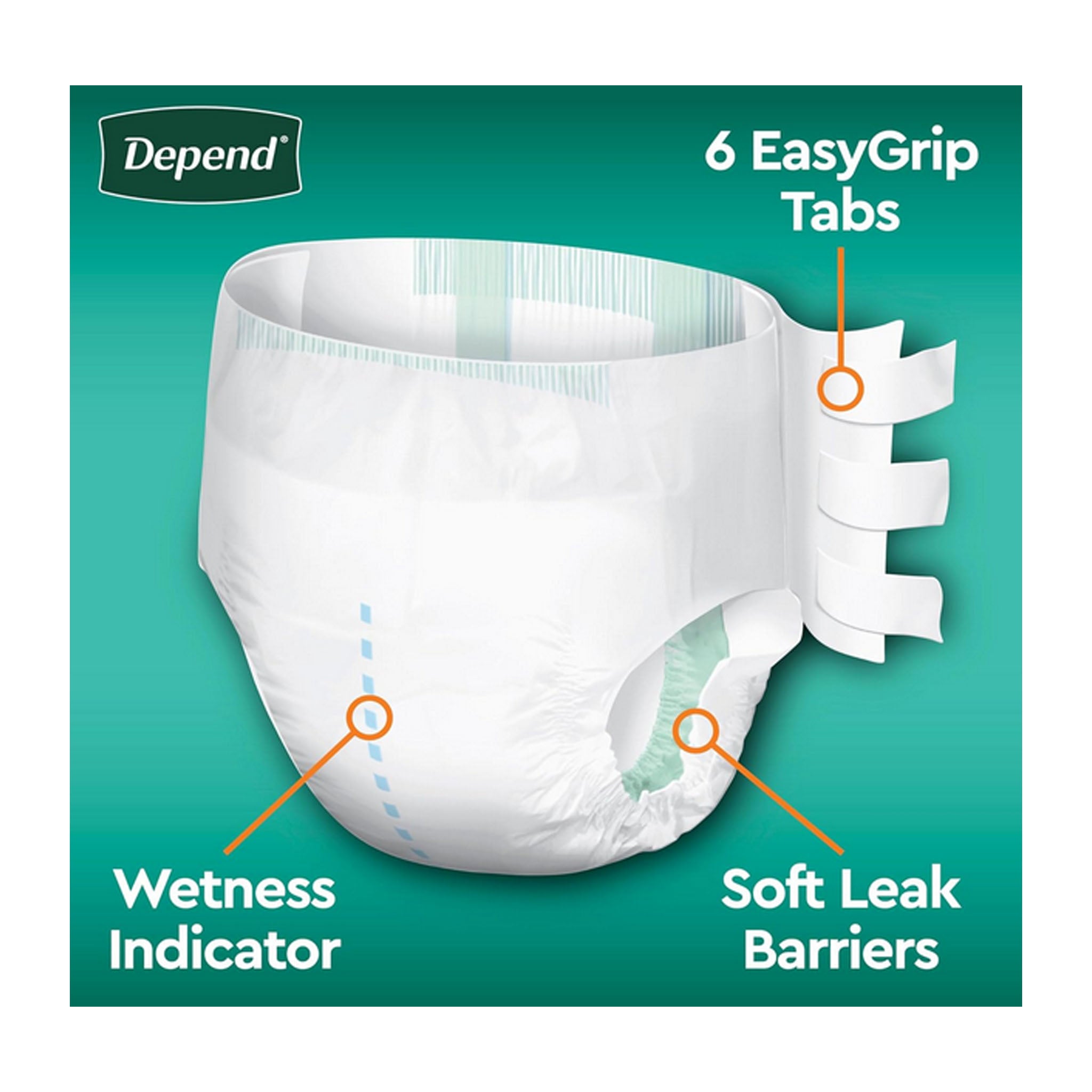 Depend Protection Briefs with Tabs