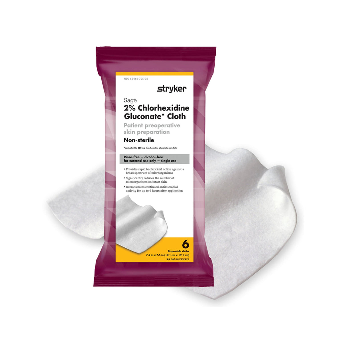 Sage Skin Prep Wipe CHG 2% Strength