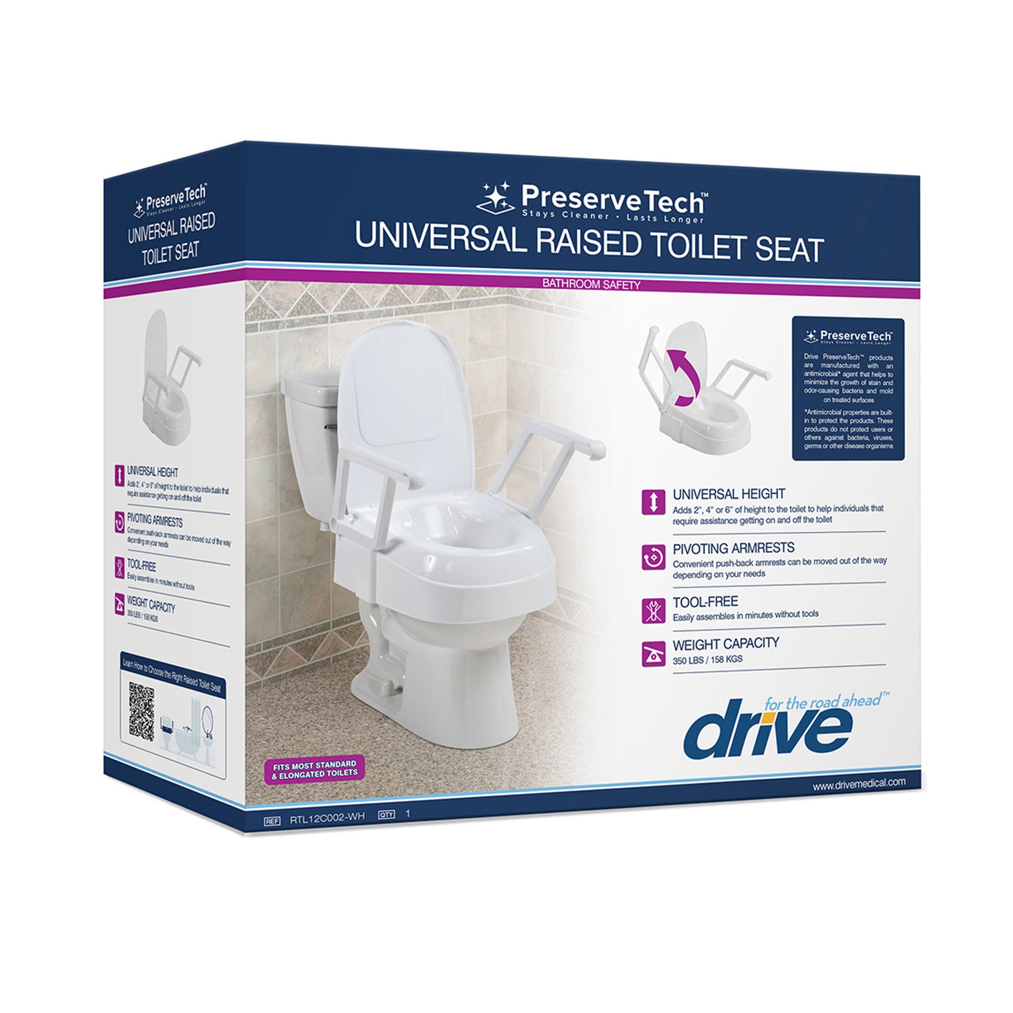 PreserveTech Universal Raised Toilet Seat