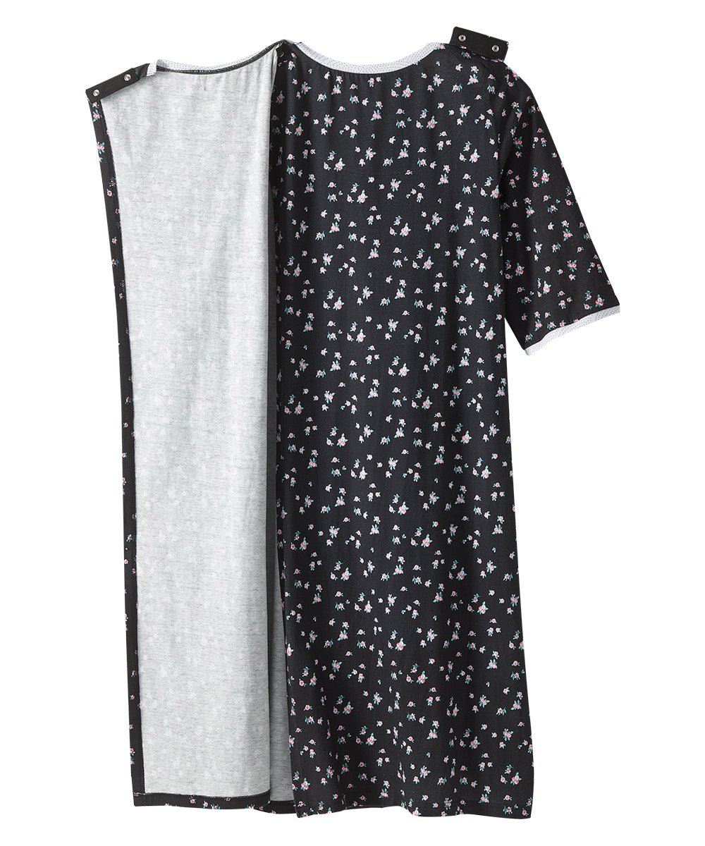 Open Back Knit Nightgown with Lace Trim