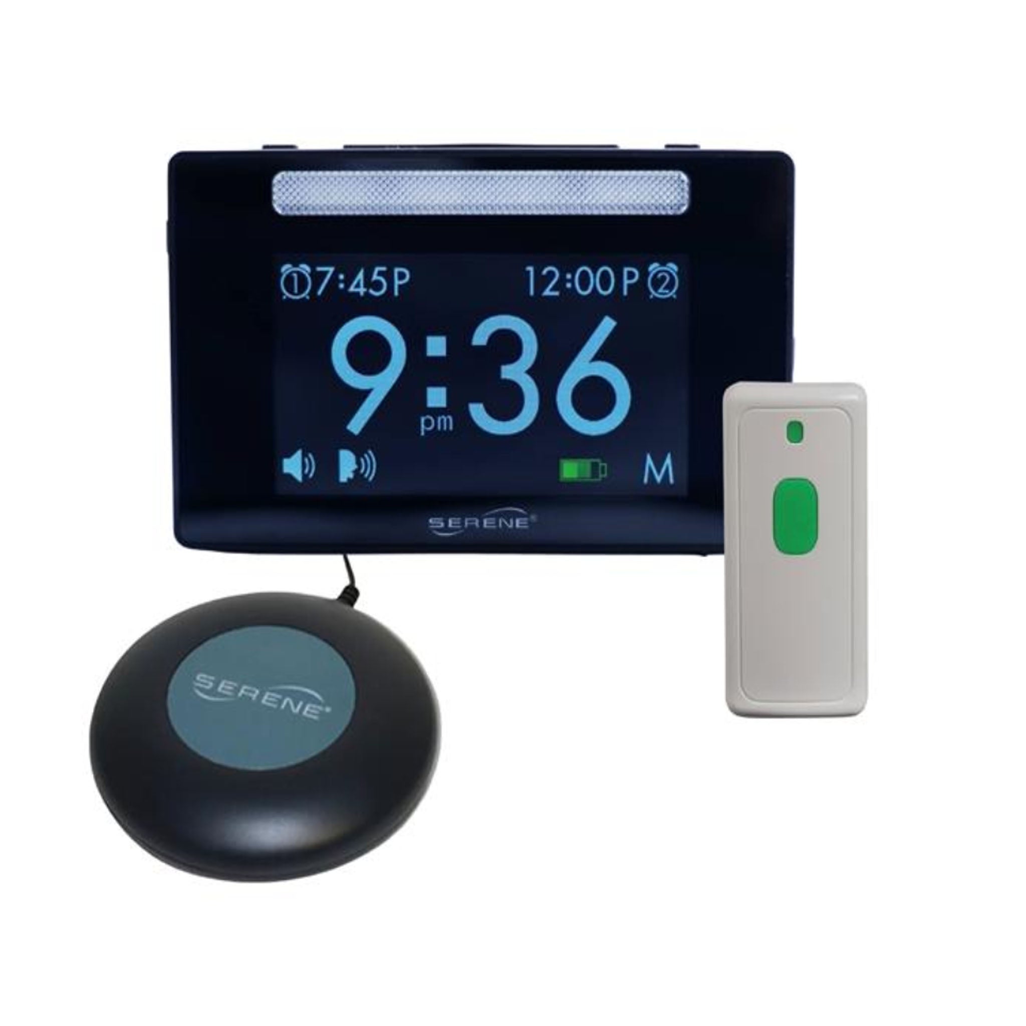 Serene Innovations CentralAlert Alarm Clock Receiver + Doorbell + Bed Shaker Kit