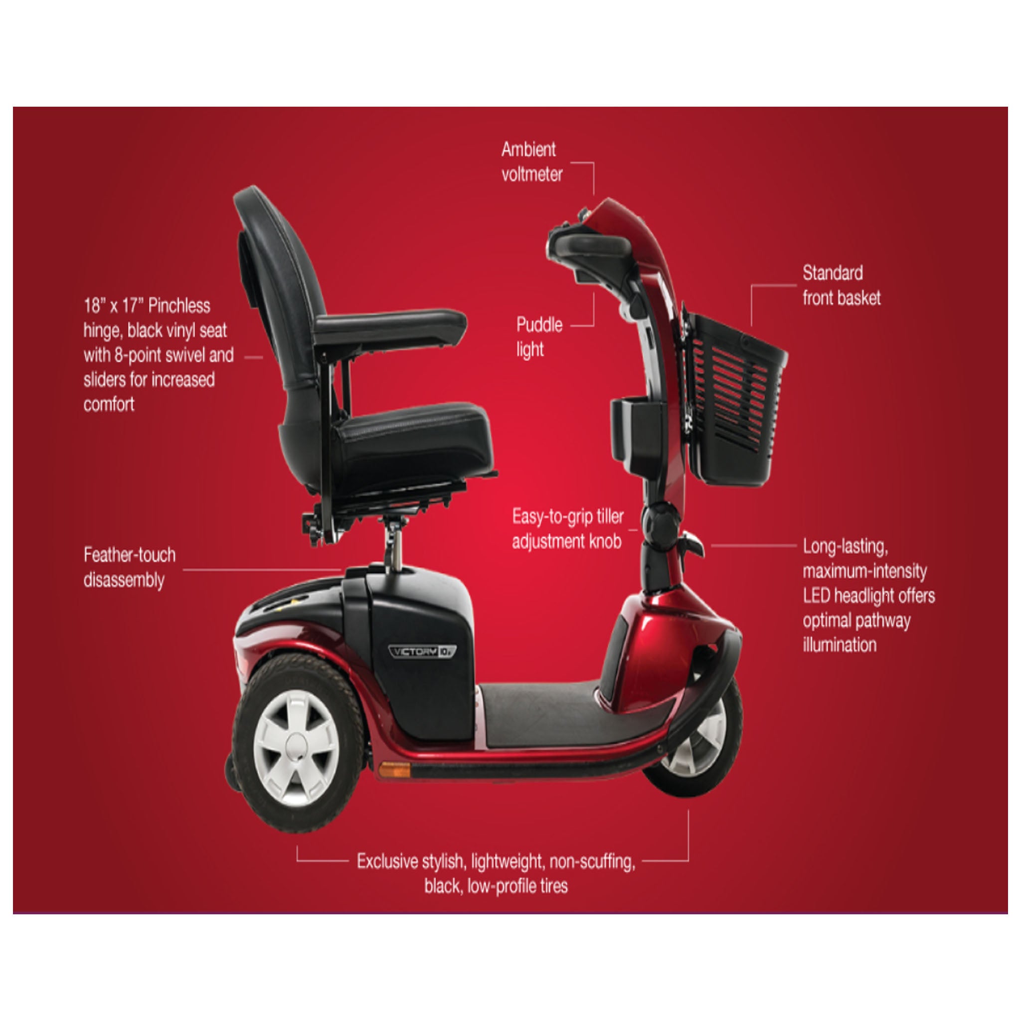 Pride Mobility Victory 10.2 Three Wheel Scooter