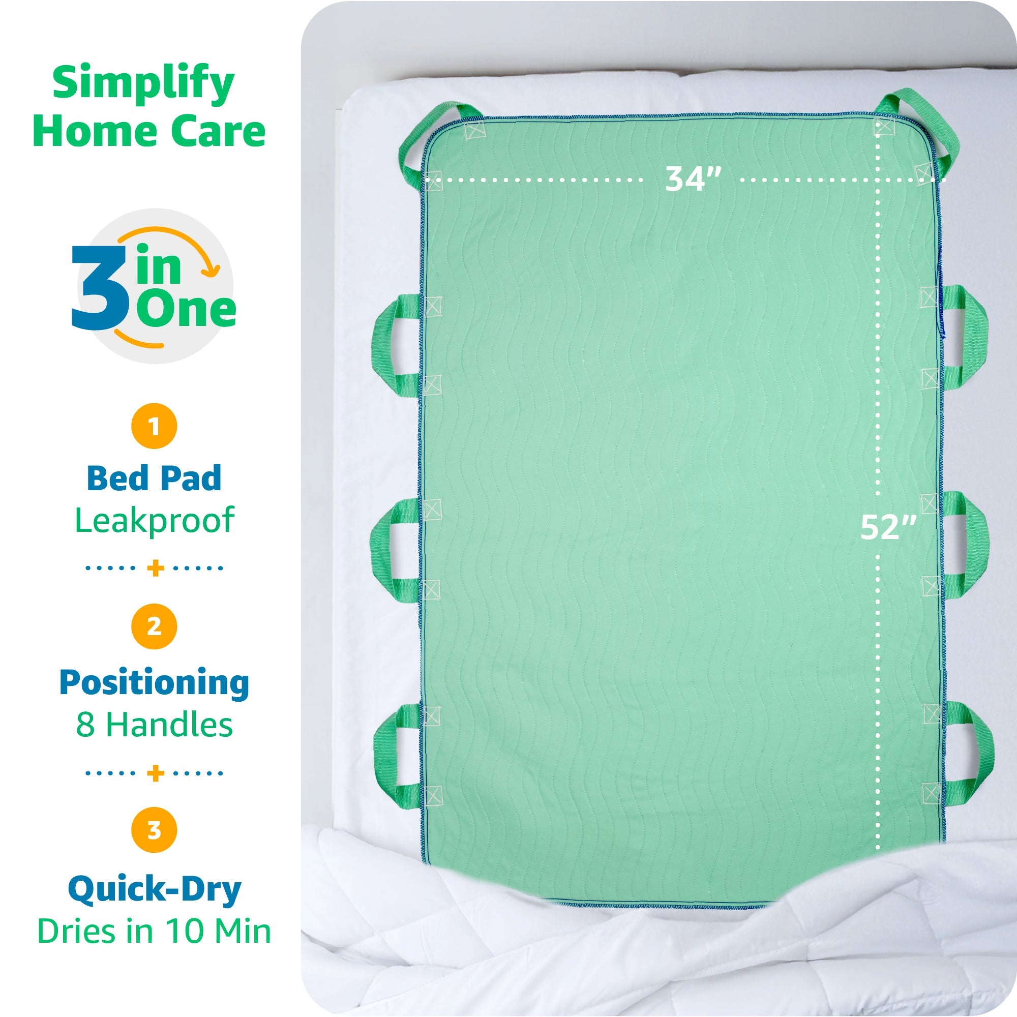 Improvia Positioning Bed Pad with Handles