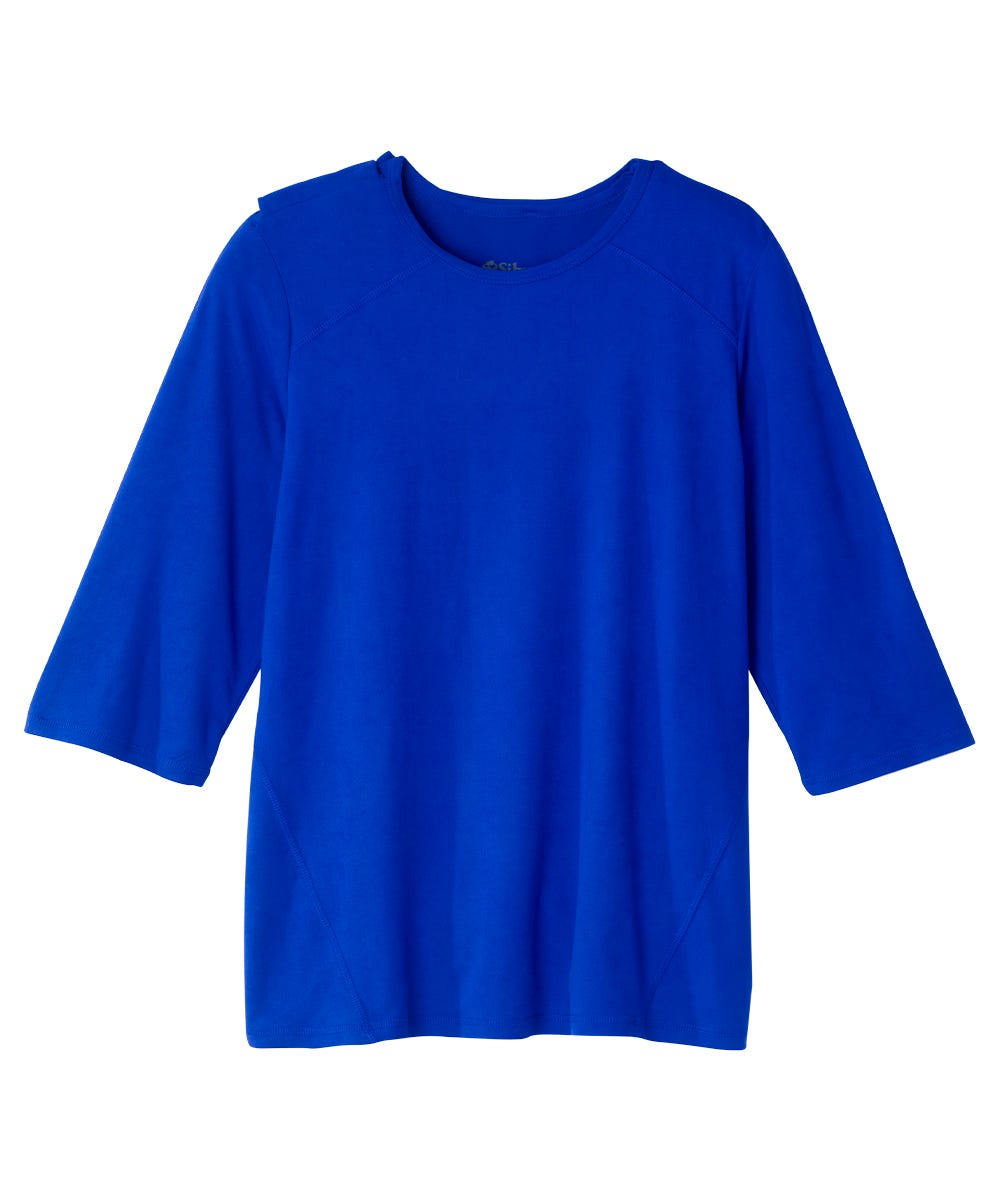 Women's Open Back Active Crew Neck Top