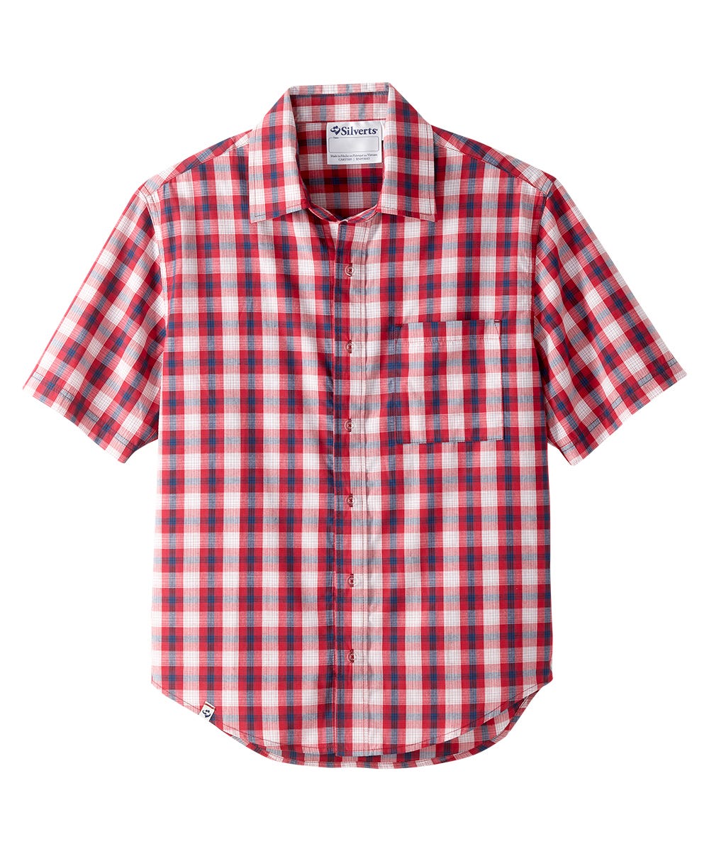 Magnetic Buttons Men's Short Sleeve Shirt