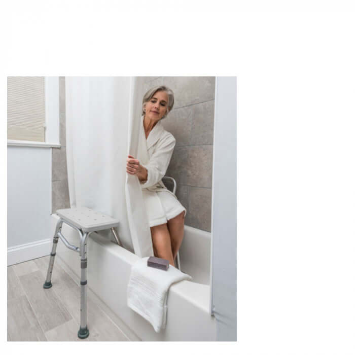 Drive Medical Splash Defense Transfer Bench with Curtain Guard Protection