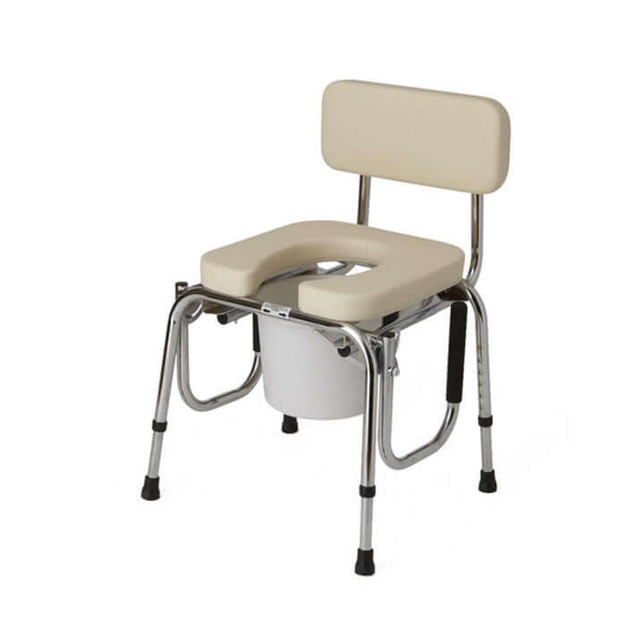 Padded Drop-Arm Commode with Splash Guard by Medline