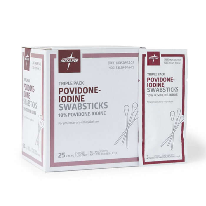 Medline Povidone-Iodine PVP Swabsticks