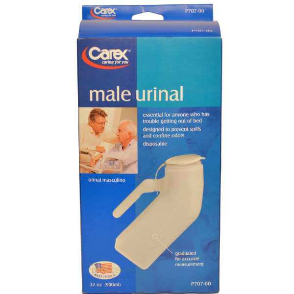 Plastic Male Urinal with Lid by Carex
