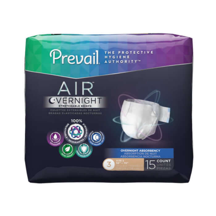 Prevail Air Overnight Heavy Absorbency Incontinence Brief