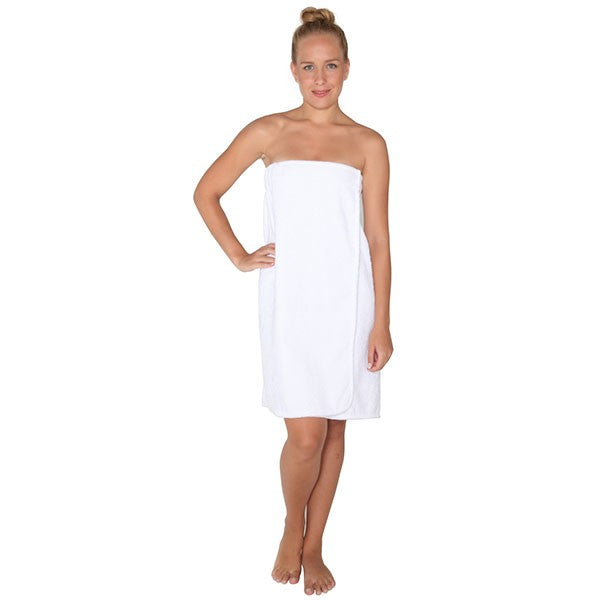Womens Adjustable Velcro Closure on Chest Turkish Cotton Shower Bath W