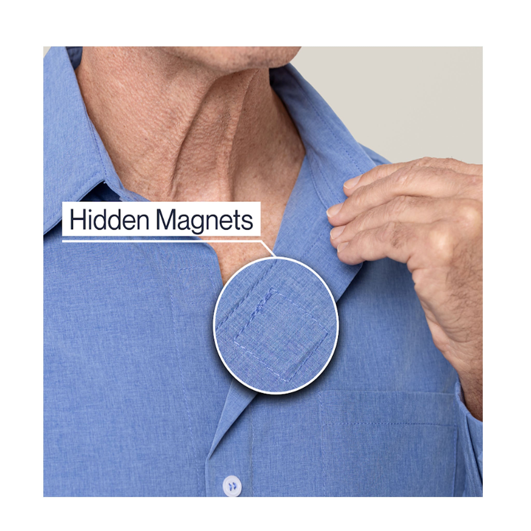 Men's Relaxed Fit Magnetic Button Down Shirt by Joe & Bella