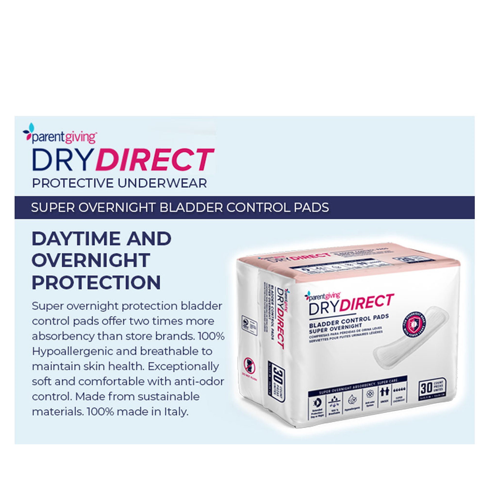 Dry Direct Overnight Bladder Control Pads