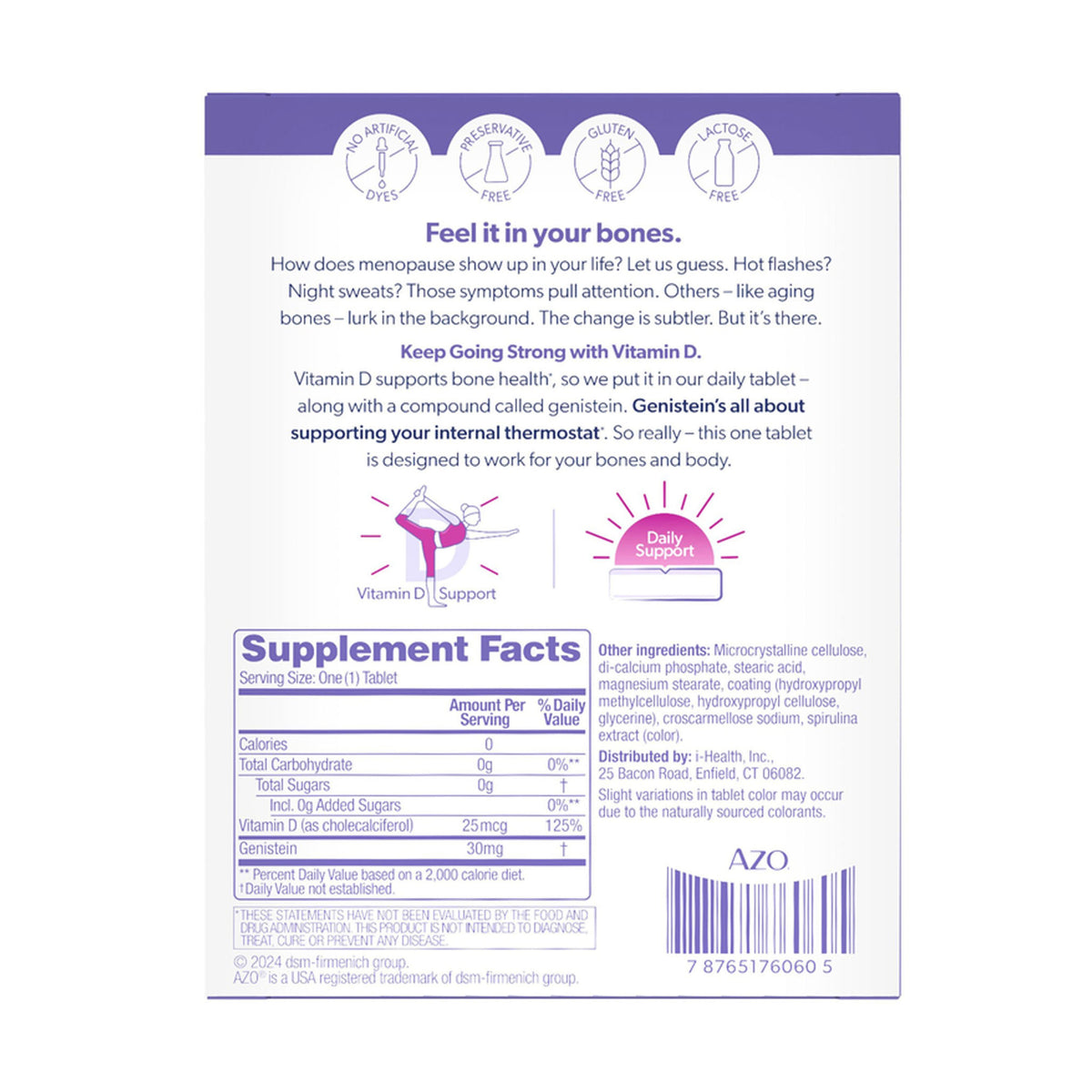 AZO Menopause Relief With Vitamin D Supplement