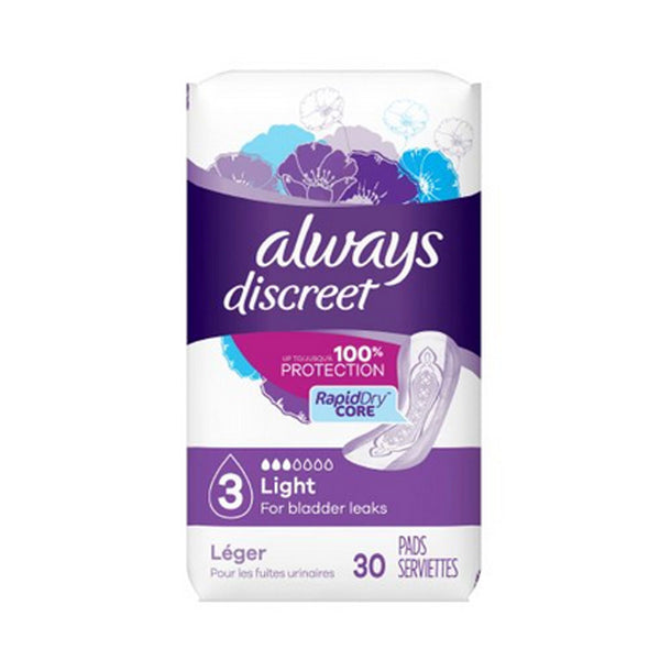 Always Discreet Bladder Control Pad Light Absorbency