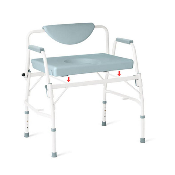 Medline Bariatric Steel Drop-Arm Commode