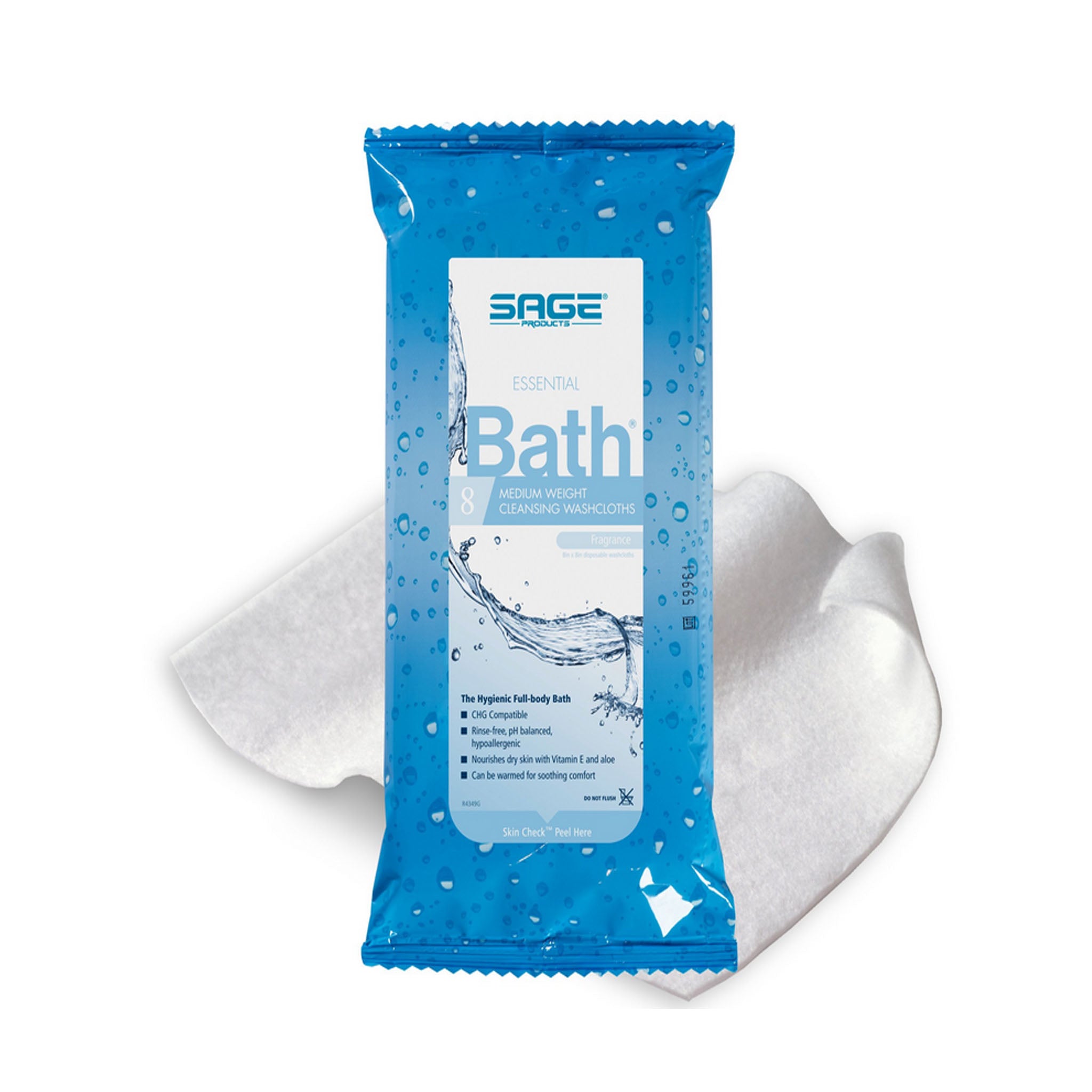 Sage Premium Rinse-Free Bath Wipe (Scented)