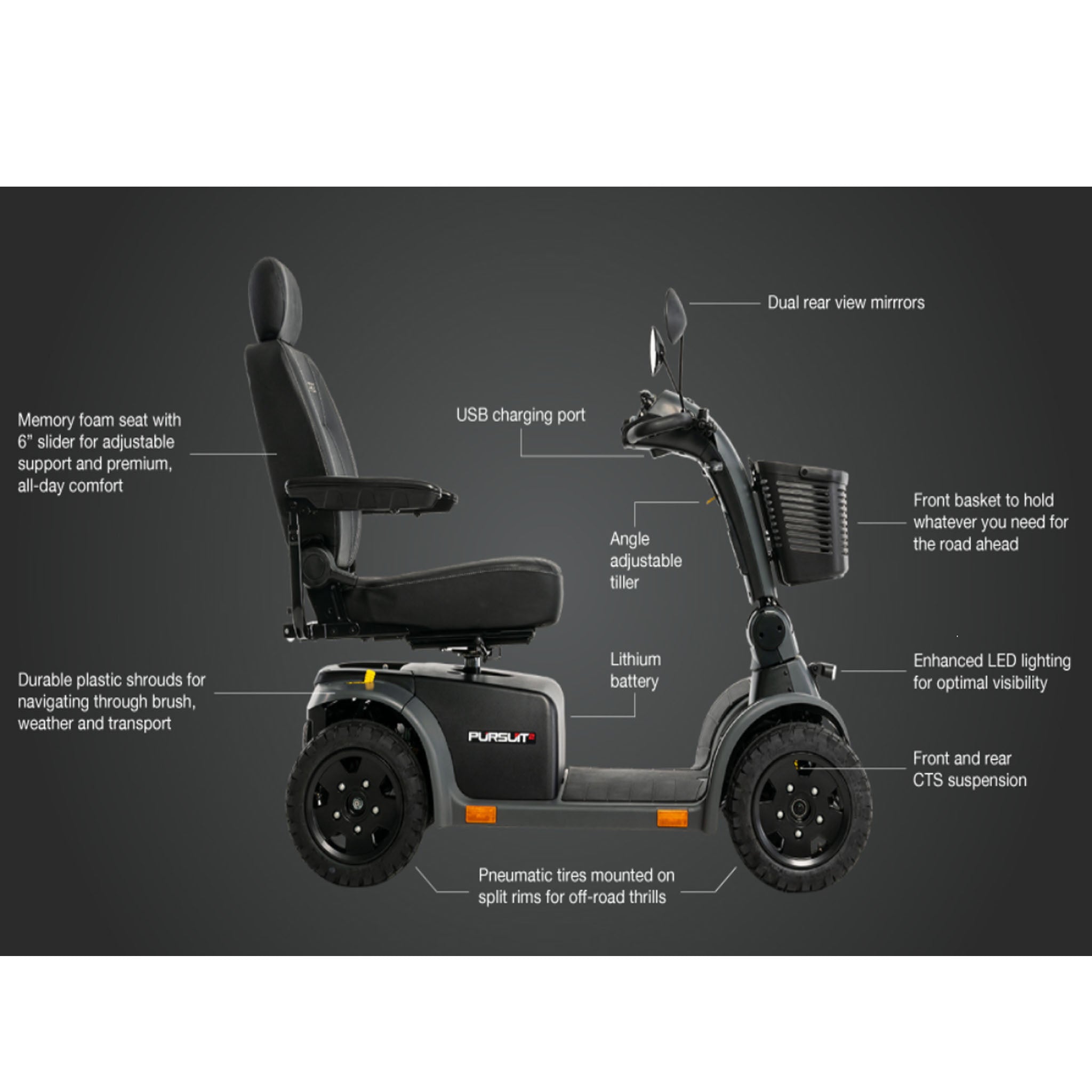 Pride Mobility Pursuit 2 Four Wheel Scooter