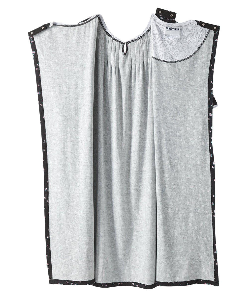 Open Back Knit Nightgown with Lace Trim