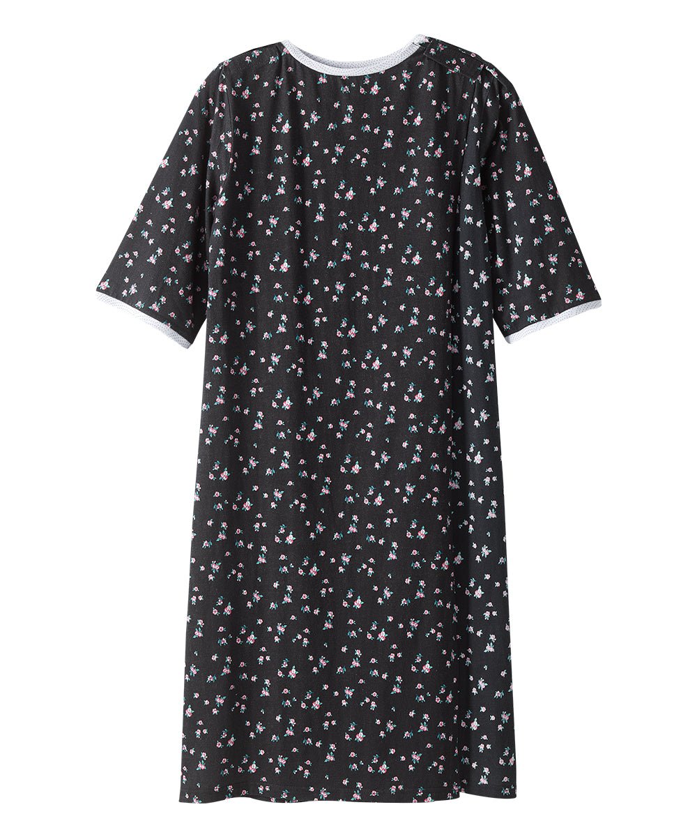Open Back Knit Nightgown with Lace Trim