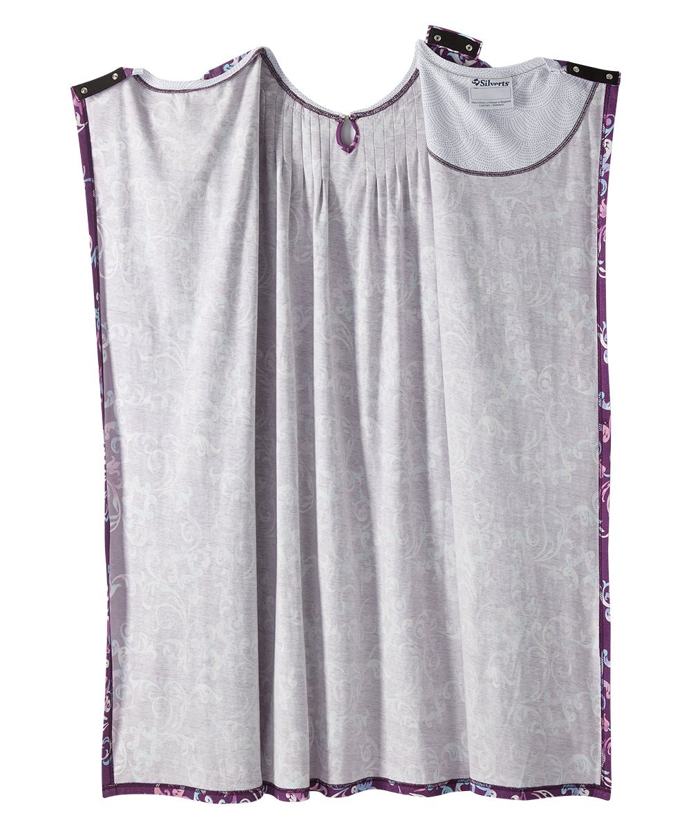 Open Back Knit Nightgown with Lace Trim