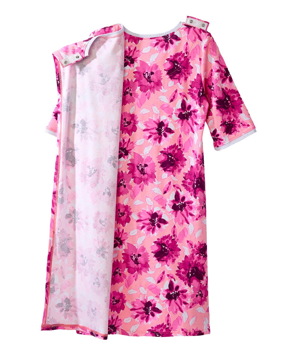 Open Back Knit Nightgown with Lace Trim