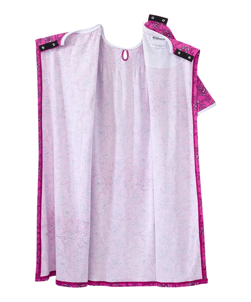 Open Back Knit Nightgown with Lace Trim