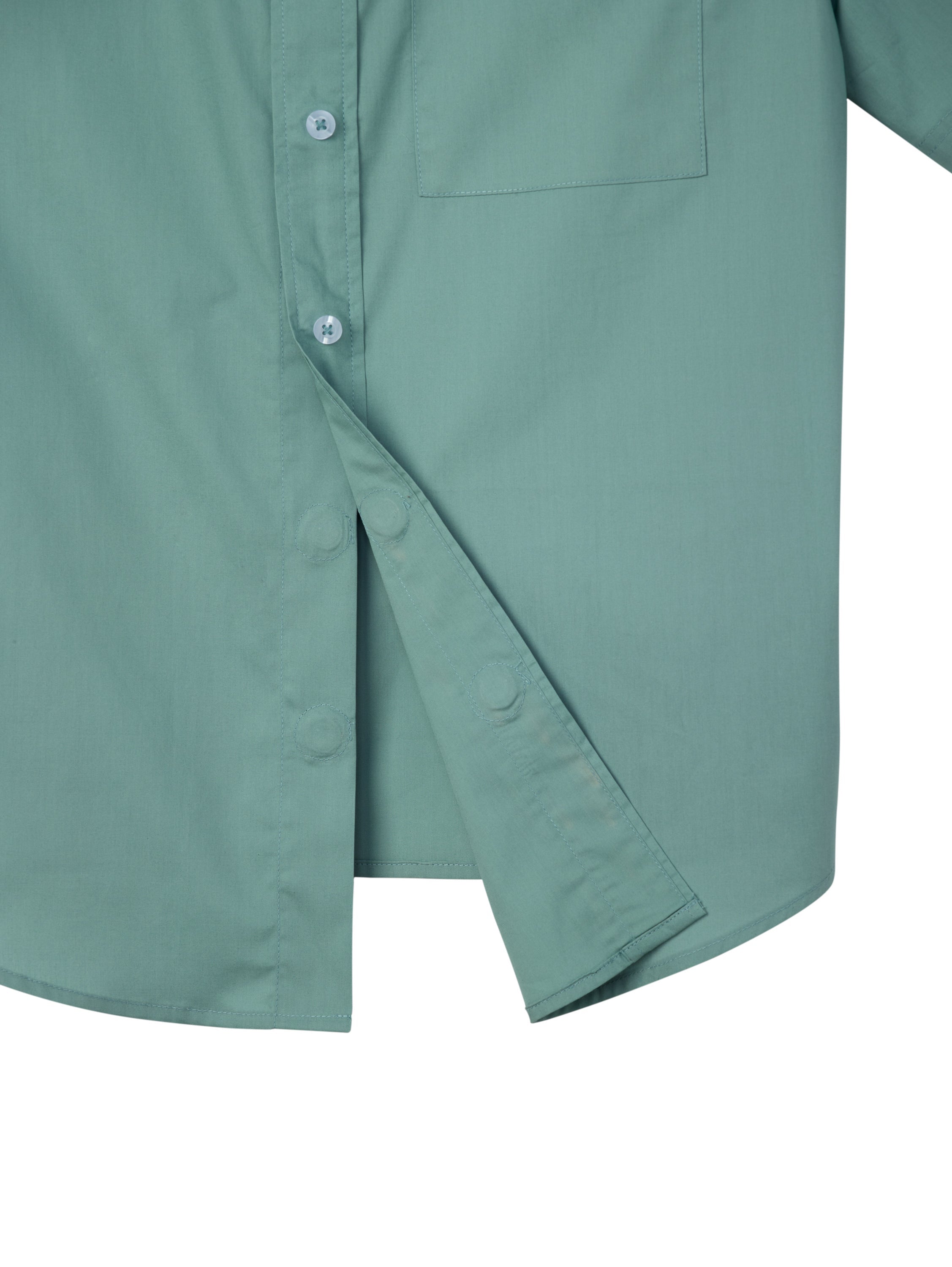 Magnetic Buttons Men's Short Sleeve Shirt