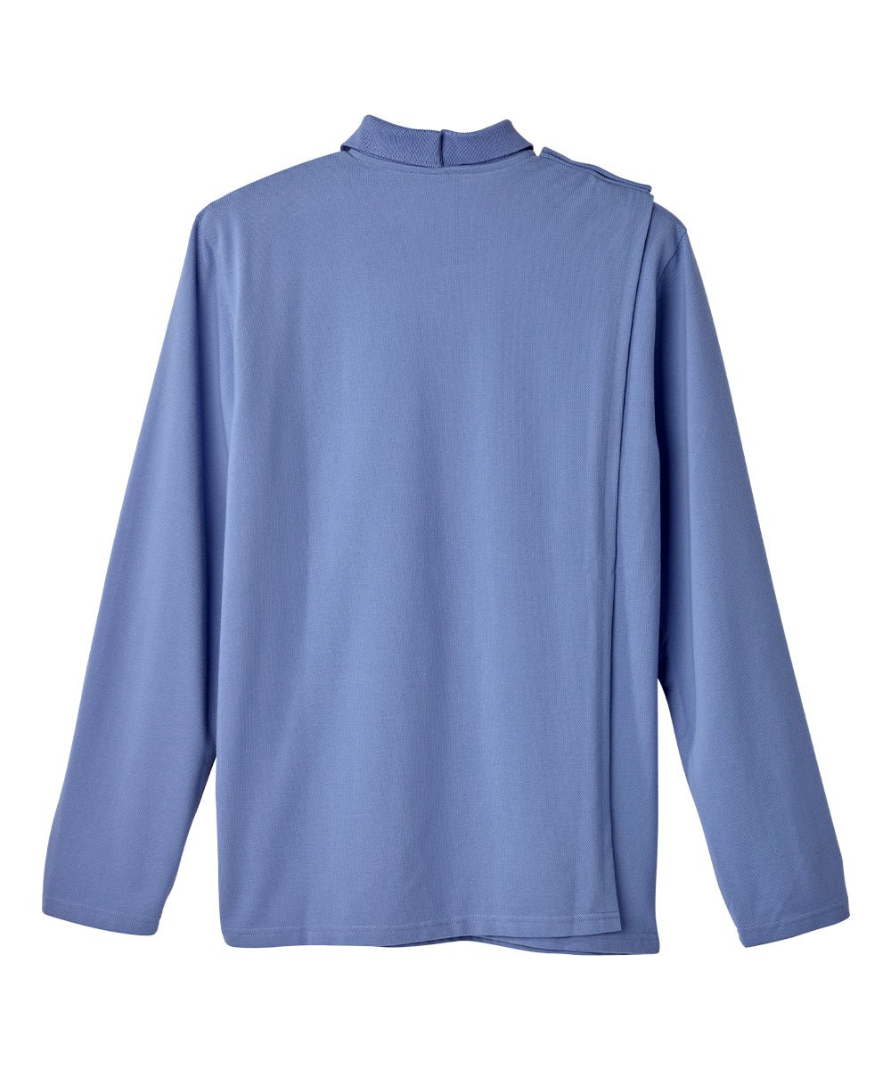 Men's Adaptive Open Back Polo Shirt with Long Sleeves