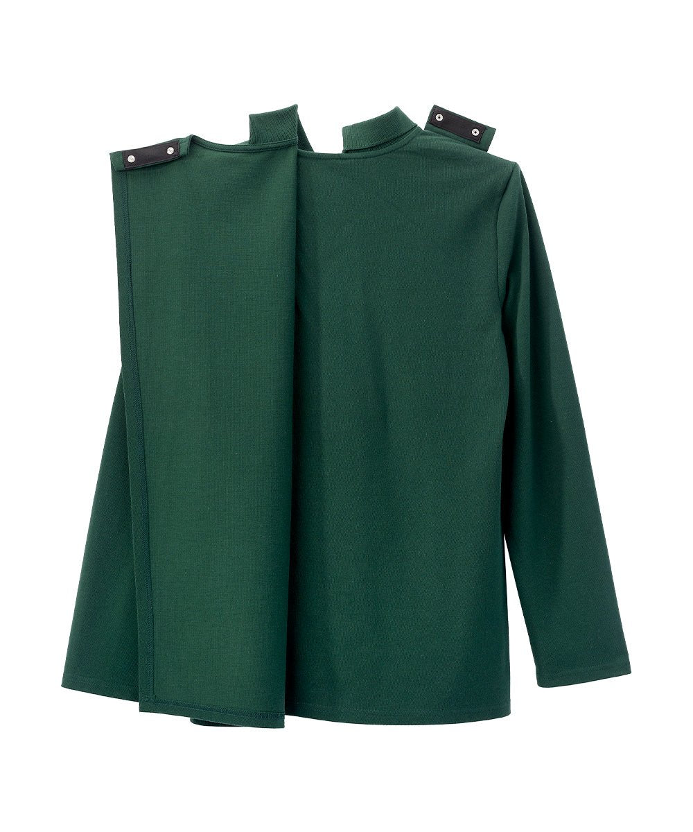 Men's Adaptive Open Back Polo Shirt with Long Sleeves