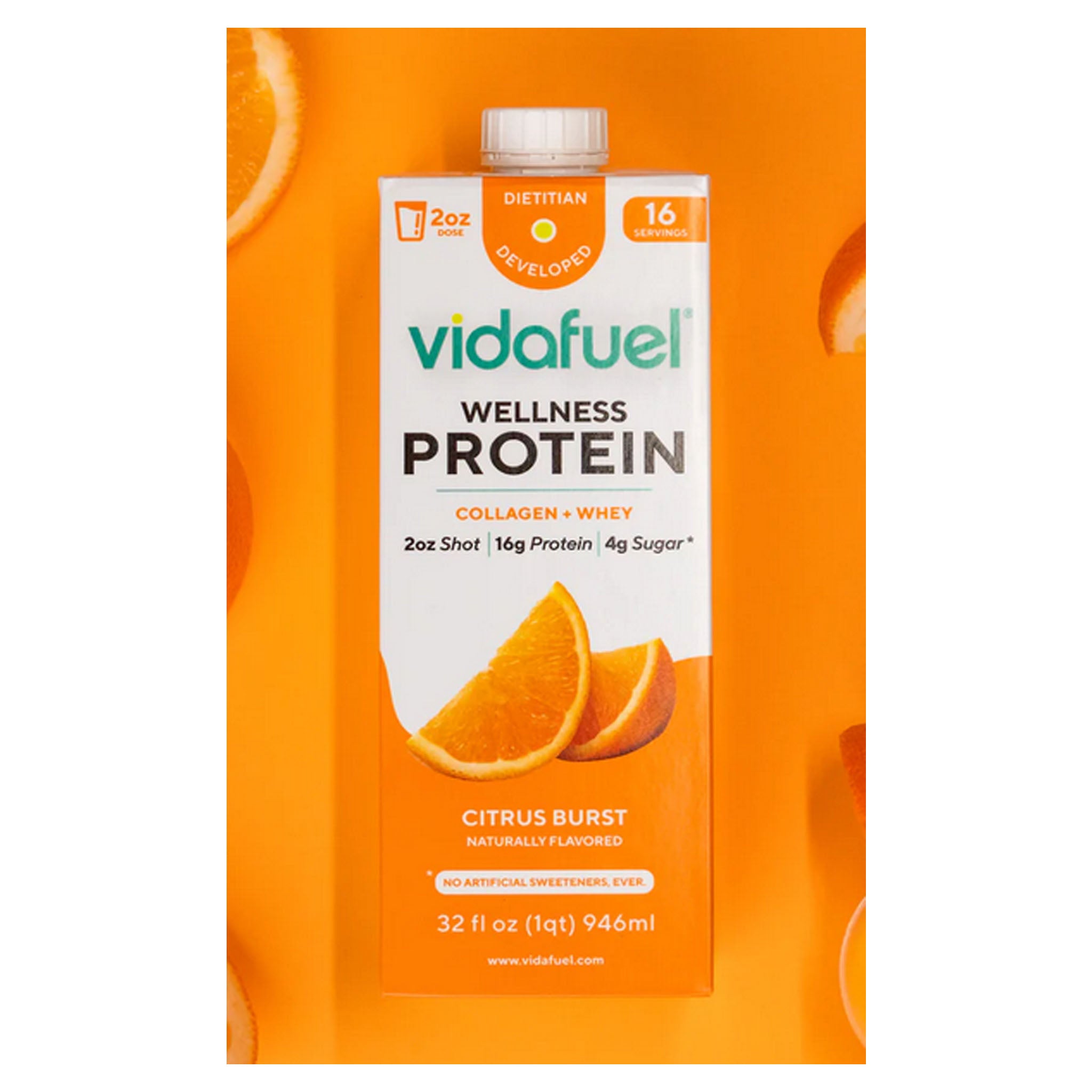 Vida Fuel Wellness Protein Supplement Reclosable Carton 32 oz.