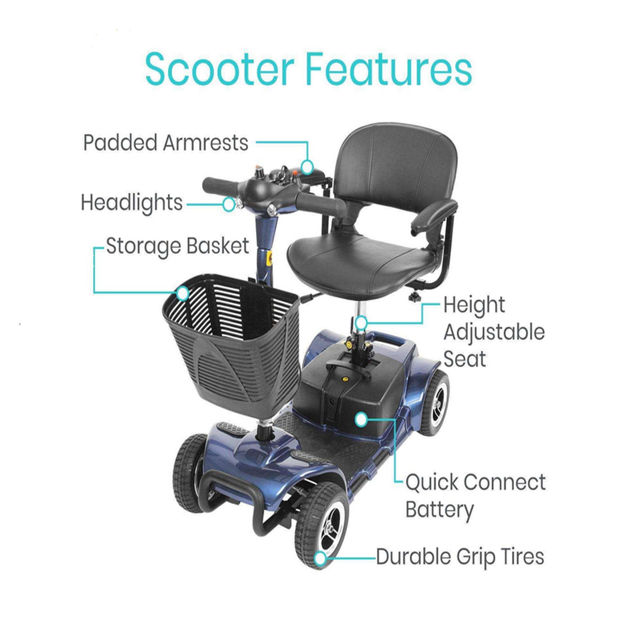 Vive Health 4 Wheel Mobility Scooter