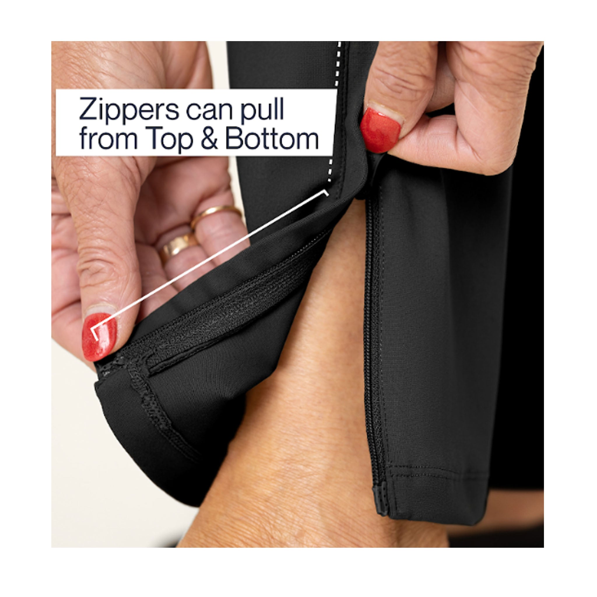 Women's Everyday Full Side Zip Pants by Joe and Bella