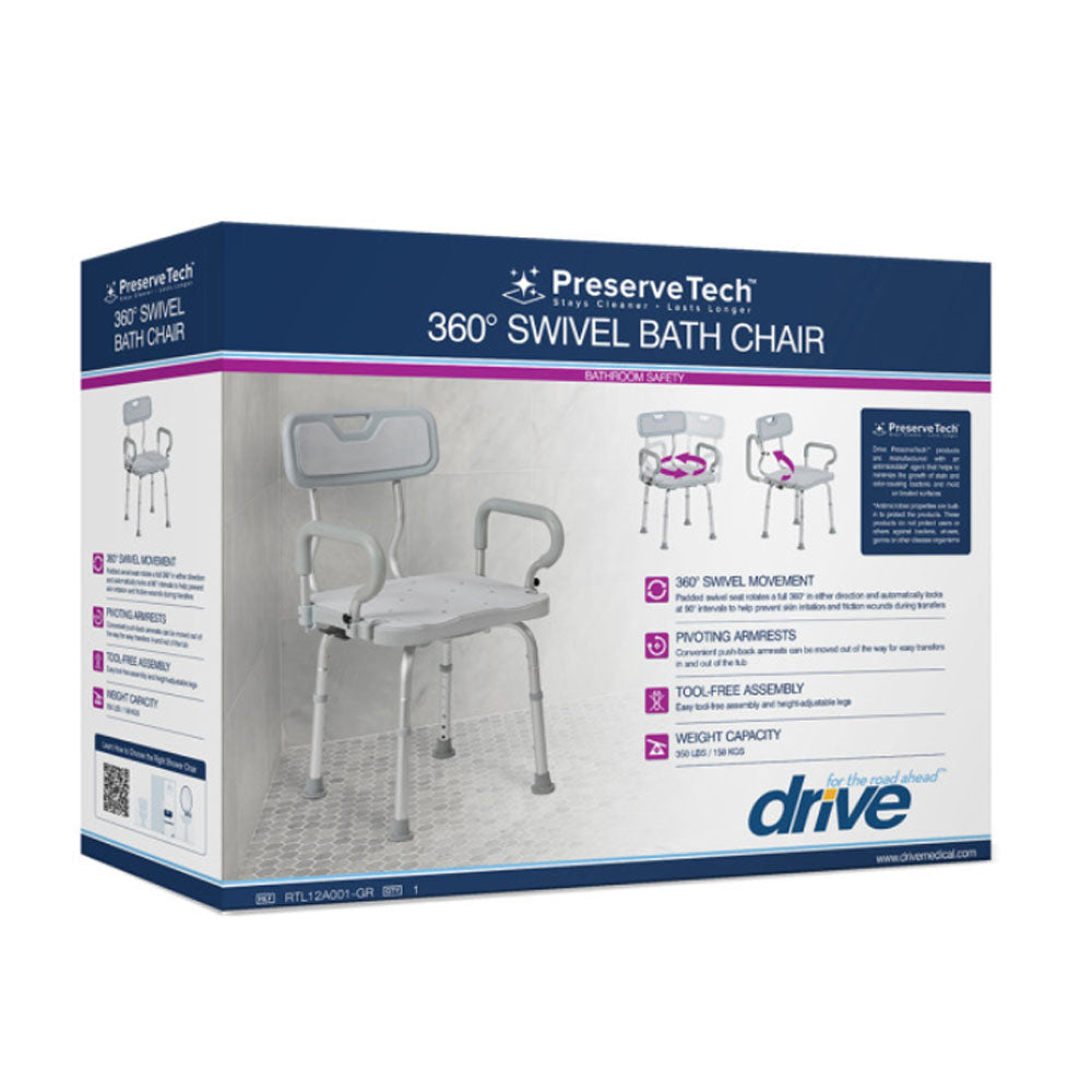 Drive Medical PreserveTech 360° Swivel Bath Chair
