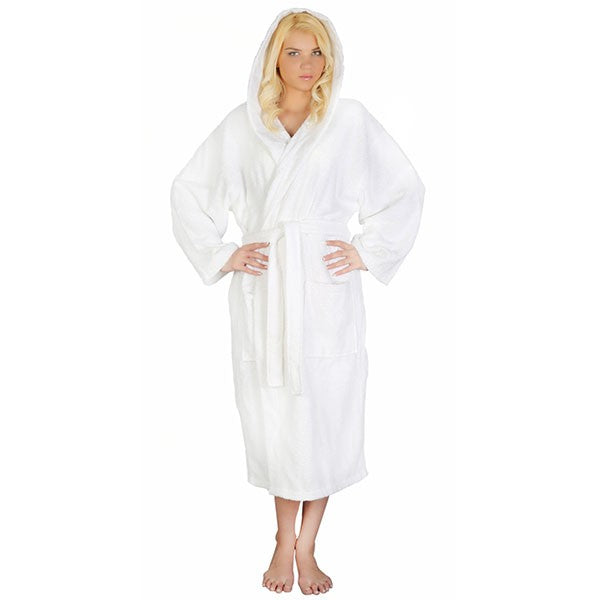 Women's Classic Hooded Bathrobe Turkish Cotton Terry Cloth Robe