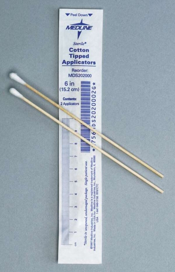 APPLICATOR, COTTON TIP, STERILE, 6