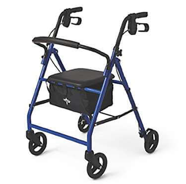 Medline Value Priced Steel Rollator with 6" Wheels and 350 lb capacity