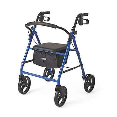 Medline Height Adjustable Rollator with 8" Wheels