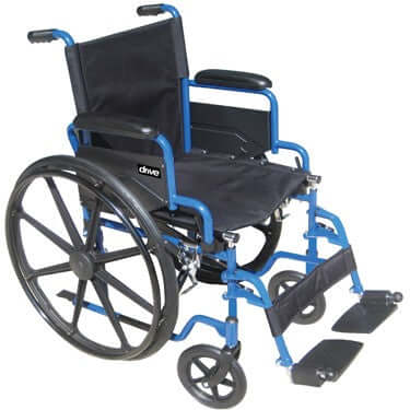 Blue Streak Wheelchair, Flip Back Detachable Arms, Leg Rests Elevate
