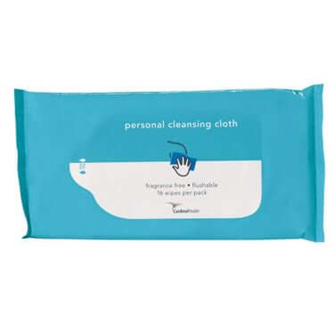 Cardinal Health Personal Washcloth, Unscented, Flushable