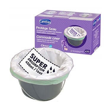 Carebag Commode Liner with Super Absorbent Pad by Cleanis