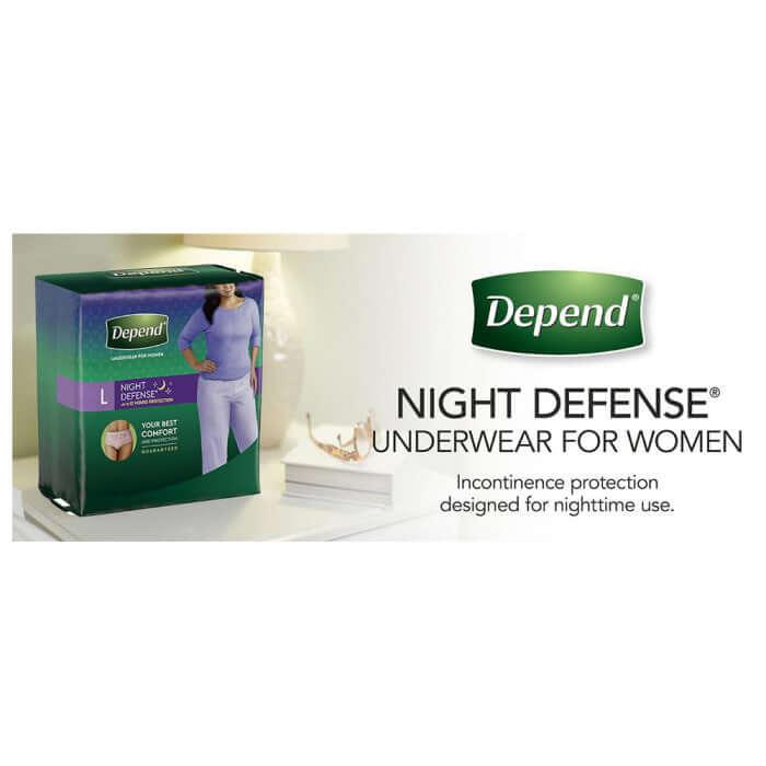 Night Defense Overnight Absorbency Incontinence Underwear for Women Size L