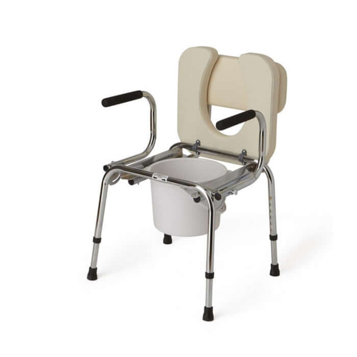 Padded Drop-Arm Commode with Splash Guard by Medline