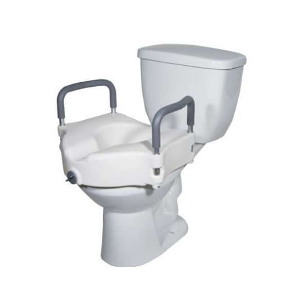 Elevated Toilet Seat with Removable Padded Arms