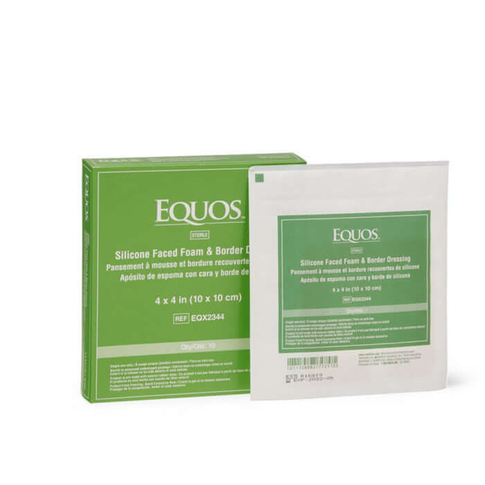 EQUOS 5-Layer Square Foam Dressings with Silicone Adhesive