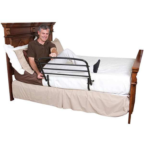 Ez Adjustable Bed Rail - Safety Hand Rails Pivot Down