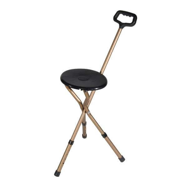 Folding Lightweight Adjustable Height Cane with Seat by Drive